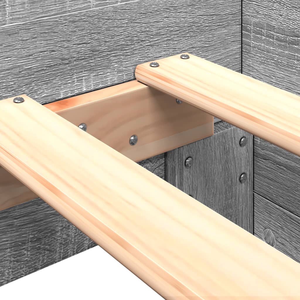 Bed Frame without Mattress Grey Sonoma 90x190 cm Single Engineered Wood